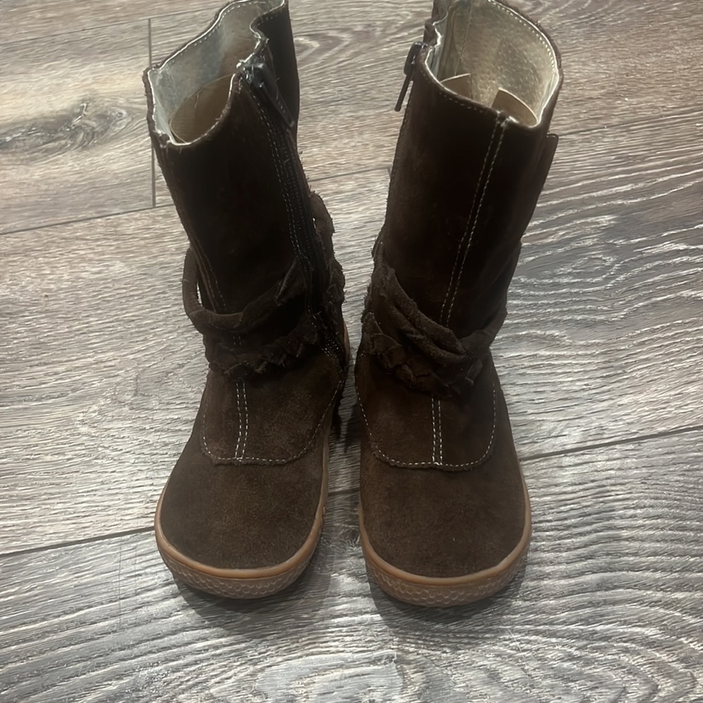 Livie + Luca calliope braided brown boots girls size 8 guc